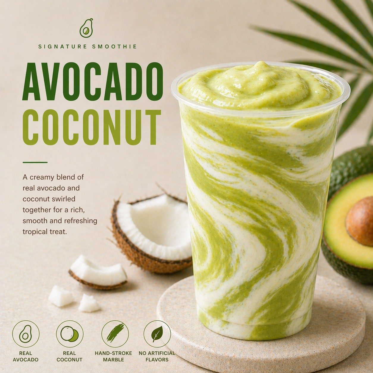 Avocado Coconut Marble.