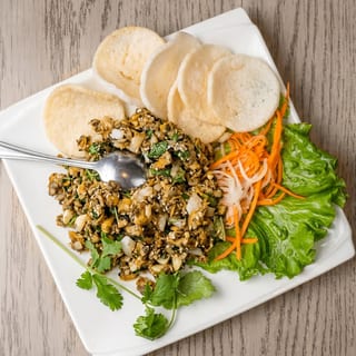 A5_ Wok-Tossed Clams Scooped with Shrimp Chips