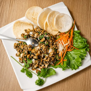 A5_ Wok-Tossed Clams Scooped with Shrimp Chips