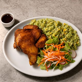 R1_ Green Fried Rice with Cornish Game Hen